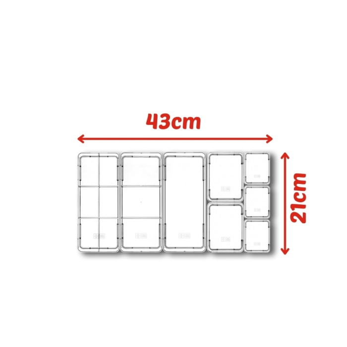 Set Organizator Sertare cu 8 piese, Acril, Transparent [5]