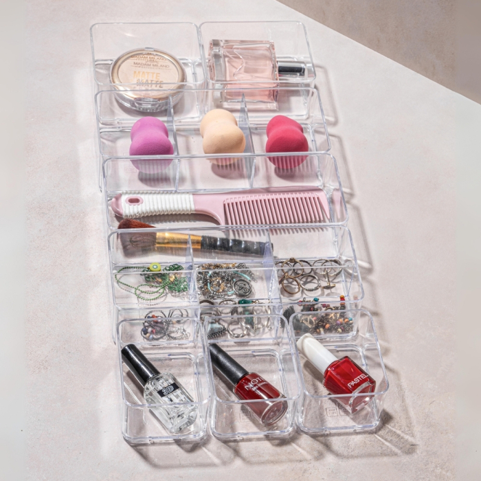 Set Organizator Sertare cu 8 piese, Acril, Transparent [3]