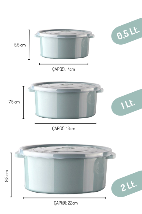 Set pentru pastrare si depozitare alimente, 12 Cutii cu capac, Verde deschis, Capac cu dispozitiv de eliberare aer [3]