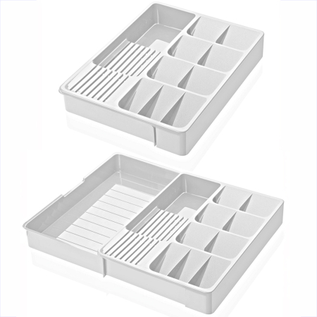 Toate Produsele - Organizator Tacamuri (30x40cm extensibil la 50x40cm), Antracit, 11 Compartimente