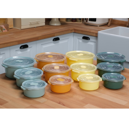 Set 12 Cutii alimente, Culori Pastel, Capac cu dispozitiv de eliberare aer [1]