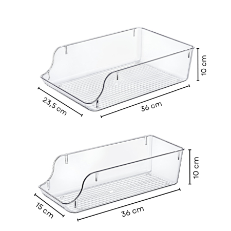 Set 2 Organizator Frigider si Camara, dimensiuni mari, Transparent, Acril [4]