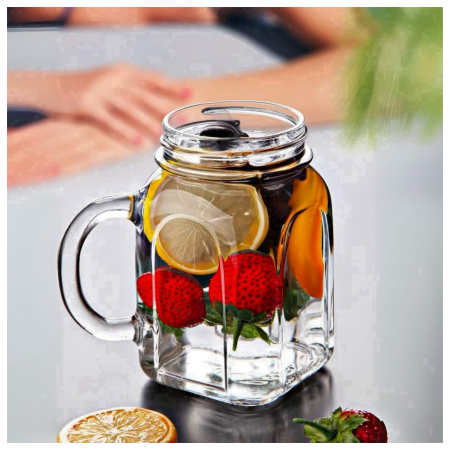 Set 2 Pahare tip borcan, din sticla, cu maner, pentru limonada, bauturi racoritoare, cocktail, halba bere [1]