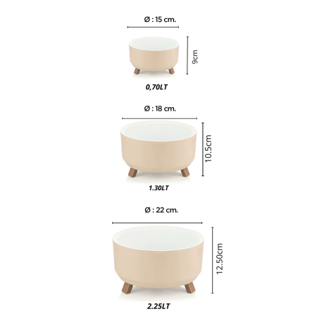 Set 3 Ghivece de Plante si Flori, model ELITE, cu 3 Picioare Pliabile, Forma Rotunda, Suport interior pentru Drenaj, Culoare Gri, [3]