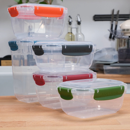 Set 5 Cutii Alimente Master cu Capace Colorate inchise Etans [4]