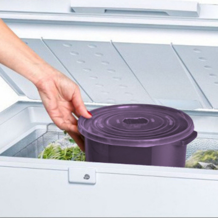 Set 6 Cutii alimente (2X500 ml, 2X1000 ml, 2X2000 ml), Mov inchis, Capac cu dispozitiv de eliberare aer [1]