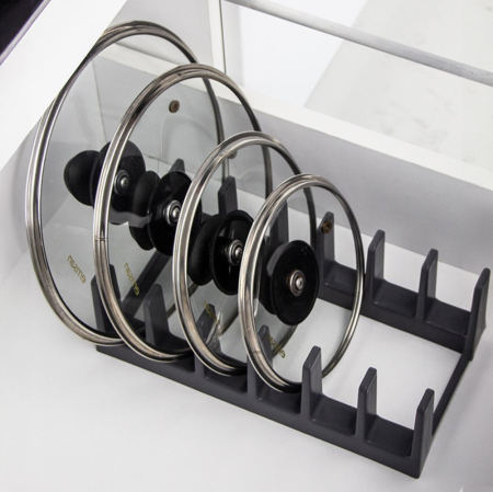 Toate Produsele - Set de Organizator Farfurii, Tigai, Capace + Suport practic pentru Linguri si Capace