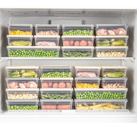 Set Freshbox 9 Cutii alimente, Alb Transparent, Capac Gri [5]
