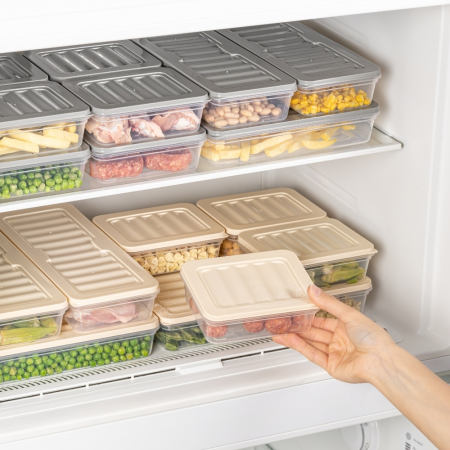 Set Freshbox 9 Cutii alimente, Alb Transparent, Capac Crem [1]