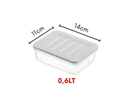 Set Freshbox 6 Cutii alimente, Alb Transparent, Capac Gri [5]