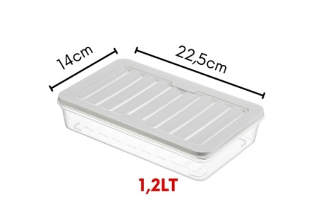 Set Freshbox 6 Cutii alimente, Alb Transparent, Capac Gri [4]