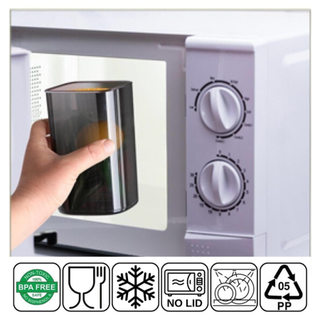 Set 12 Recipiente Alimentare de 1750 ml pentru Frigider, Congelator, Dulap sau Camara, potrivit pentru Cuptor cu Microunde, cu 24 etichete adezive, Culoare Antracit, Capac Patrat [4]