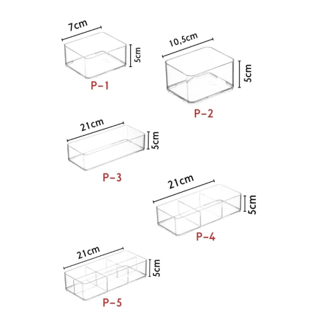 Set Organizator Sertare cu 8 piese, Acril, Transparent [3]