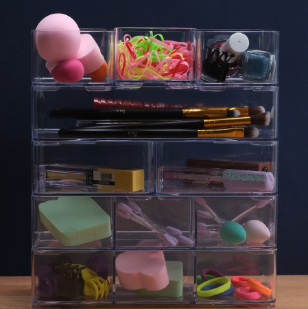 Set Organizator Sertare cu 8 piese, Acril, Transparent [1]