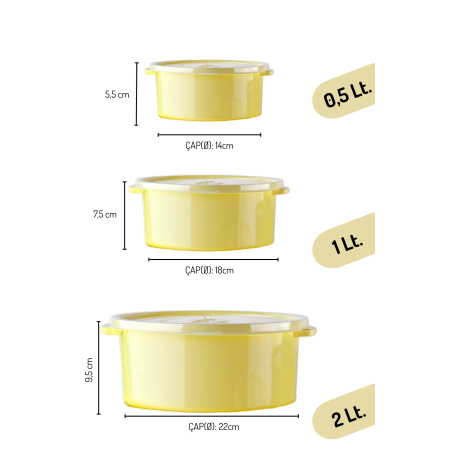 Set pentru pastrare si depozitare alimente, 12 Cutii cu capac, Galben, Capac cu dispozitiv de eliberare aer [1]