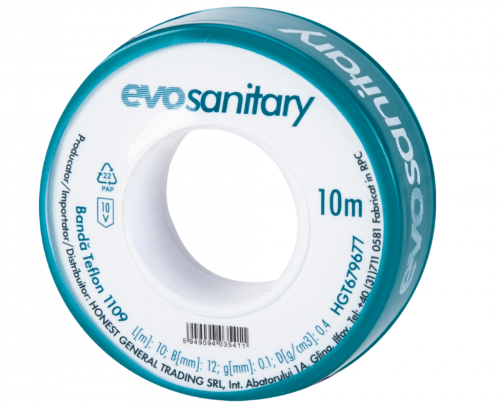 Banda PTFE 1109 / L[m]: 10; B[mm]: 12; g[mm]: 0.075; D[g/cm3]: 0.25 [1]