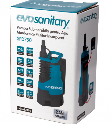 Pompa Submersibila Apa Murdara cu Plutitor Integrat SDP750 Evosanitary [2]