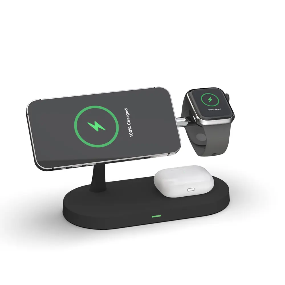 Statie Incarcare Wireless, 3 in 1, 15W, MagSafe, Compatibil iPhone, Air Pods, Apple Watch, Incarcatoare telefoane - Statie Incarcare Wireless, 3 in 1, 15W, MagSafe, Compatibil iPhone, Air Pods, Apple Watch,