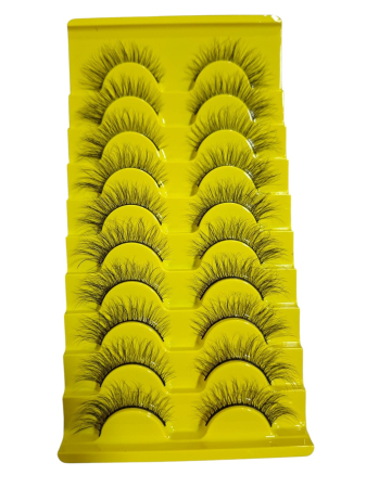 Smocuri de gene - gene-false-tip-banda-glamura-lashes-model-d395-wispy-criss-cross-10-perechi