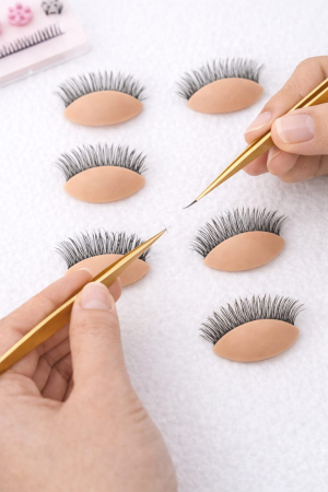Accesori - Set ochi detașabili din silicon pentru cap manechin - Practică extensii gene