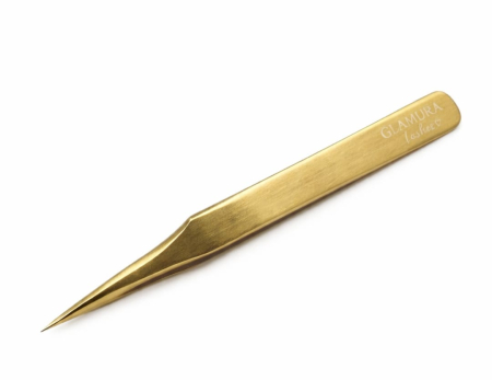 Pensete - penseta-profesionala-semidreapta-glamura-lashes-gold