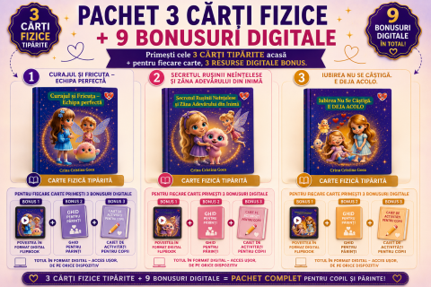 Colecții și Pachete Promoționale - Pachet 3 Cărți Tipărite + 9 Bonusuri Digitale – Colecția Premium „Familie Conștientă”