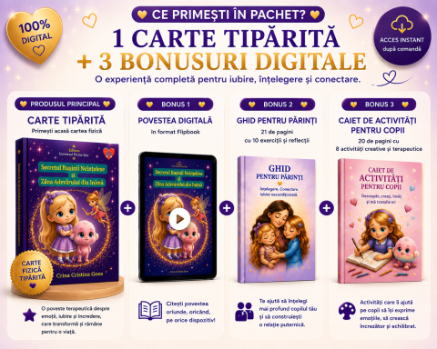 Cărți individuale - Secretul Rușinii Neînțelese și Zâna Adevărului din Inimă - Pachet Complet: Carte Tipărită + 3 Bonusuri Digitale