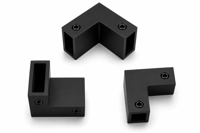 Colțar 90° pentru sistem glisant, profil 30 × 10 mm - Argintiu cromat [2]