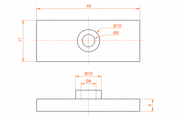 Conector bară-sticlă STS001 pentru bară rectangulară 30 × 10 mm - Argintiu cromat [3]