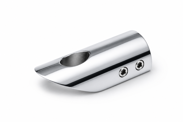 Conector perete la 45° BZ002 pentru bară stabilizatoare Ø19 mm - Argintiu cromat [2]