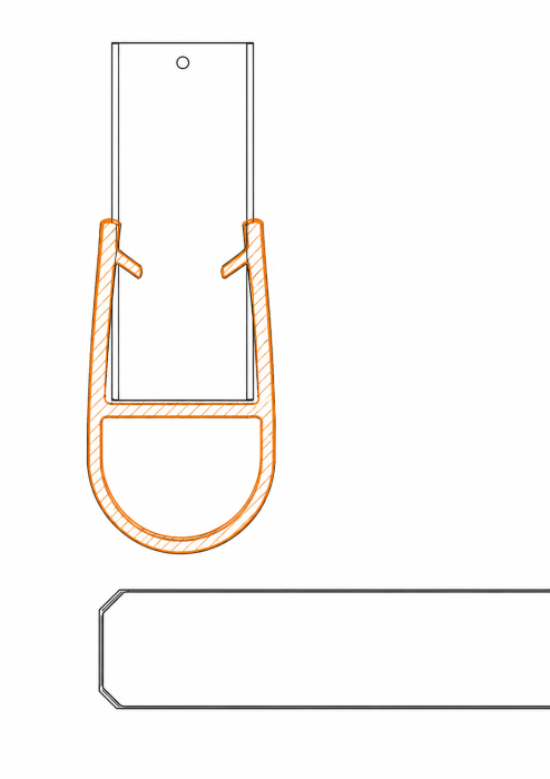 Garnitură tip H cu bulb GRBLB-001, 2000 mm - Transparent ultraclar [3]