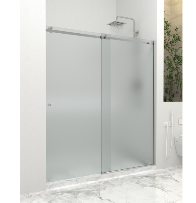 Paravan dus cu usa culisanta, 120-130 x 200 cm, 6mm, Clară, Gold [6]