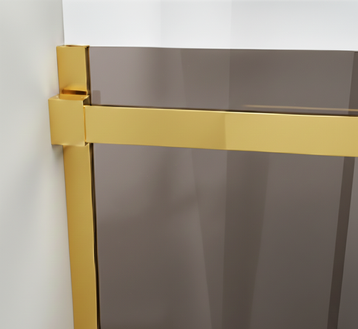 Paravan dus cu usa culisanta, 120-130 x 200 cm, 6mm, Clară, Gold [3]