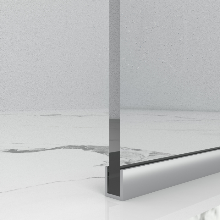 Paravan dus walk-in, Sticla Securizata Clara de 8mm, Accesorii Feronerie Argintiu, Tratament anti-calcar, 50 x 195 cm [3]