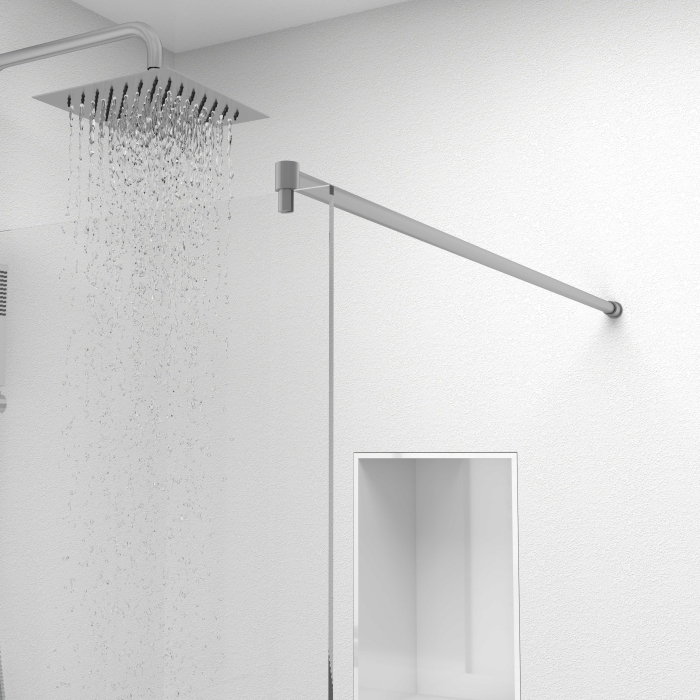 Paravan dus walk-in, Sticla Securizata Clara de 8mm, Accesorii Feronerie Argintiu, Tratament anti-calcar, 50 x 195 cm [4]