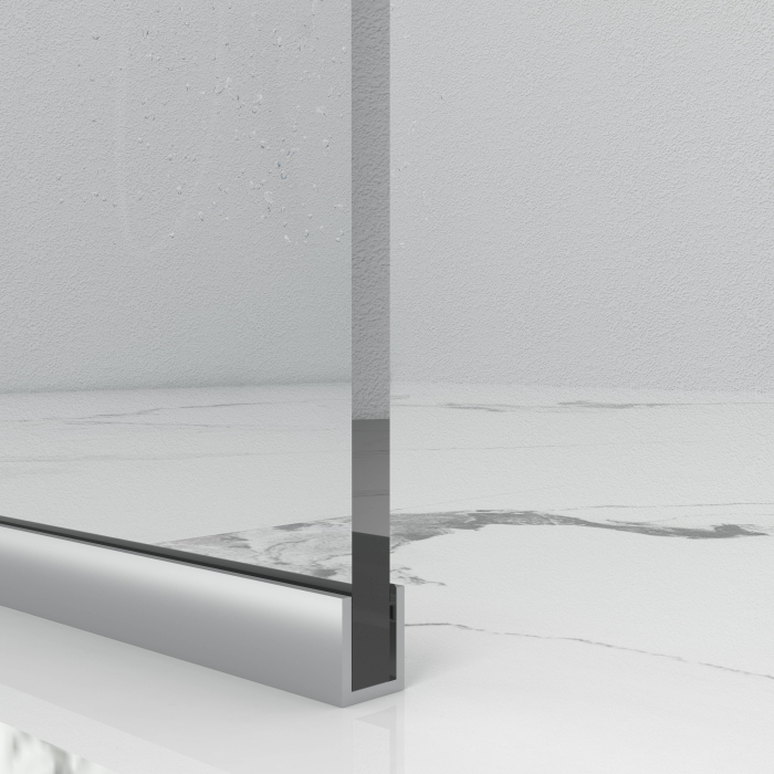 Paravan dus walk-in, Sticla Securizata Clara de 8mm, Accesorii Feronerie Argintiu, Tratament anti-calcar, 50 x 195 cm [5]