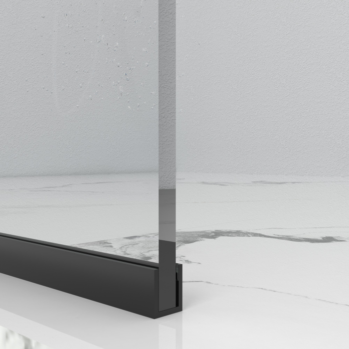 Paravan dus walk-in, Sticla securizata de 6 mm tratata anticalcar, Accesorii Feronerie Negru Mat, 75 x 195 cm [4]