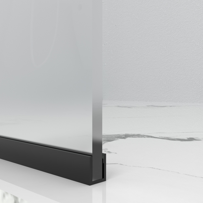 Paravan dus walk-in, Sticla securizata de 6 mm tratata anticalcar, Accesorii Feronerie Negru Mat, 95 x 195 cm [4]