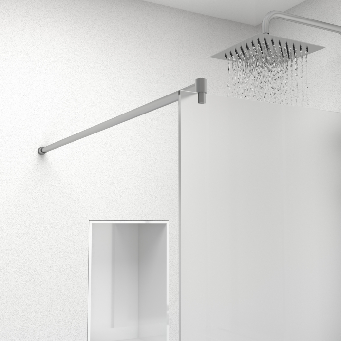 Paravan dus walk-in, Sticla securizata de 6 mm tratata anticalcar, Accesorii Feronerie Argintiu, 75 x 195 cm [6]