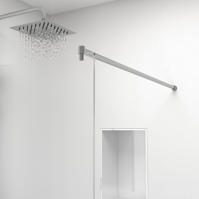 Paravan dus walk-in, Sticla securizata de 6 mm tratata anticalcar, Accesorii Feronerie Argintiu, 75 x 195 cm [3]