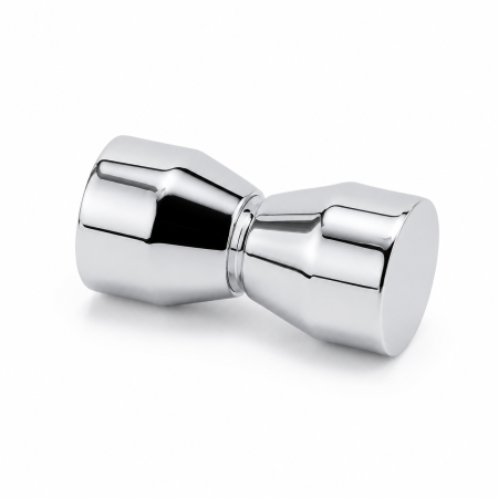ACCESORII - Buton dublu BUT001 pentru ușă de cabină de duș - Argintiu cromat
