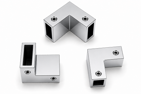 Colțar 90° pentru sistem glisant, profil 30 × 10 mm - Argintiu cromat [1]