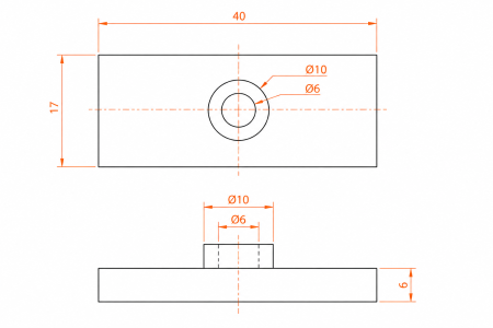 Conector bară-sticlă STS001 pentru bară rectangulară 30 × 10 mm - Argintiu cromat [2]
