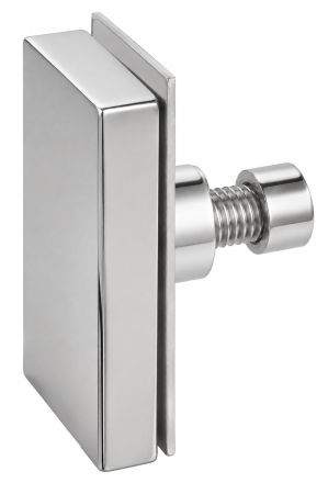 ACCESORII - Conector bară-sticlă STS001 pentru bară rectangulară 30 × 10 mm - Argintiu cromat