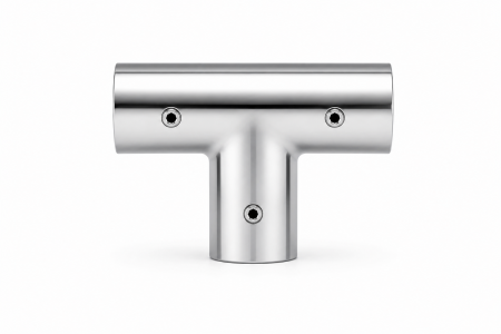ACCESORII - Conector în T T001 pentru bară stabilizatoare Ø19 mm - Argintiu cromat