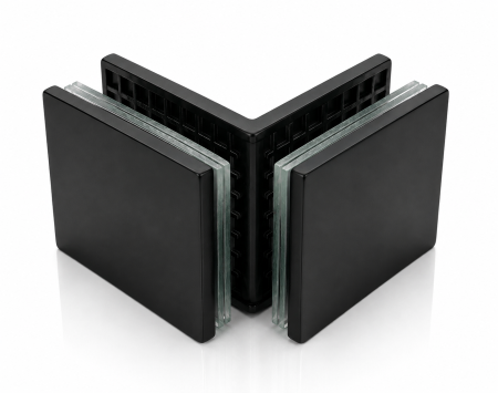 ACCESORII - Conector sticlă-sticlă CSS001, îmbinare la 90° - Argintiu cromat