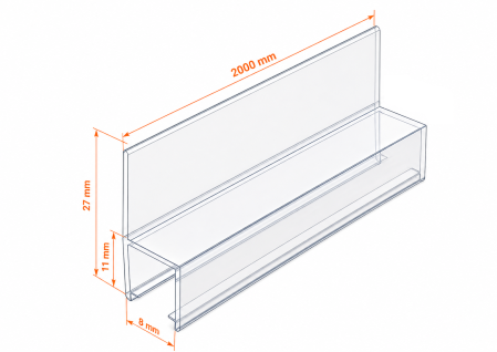 Garnitură de etanșare GRH-001 pentru sticlă, 2000 mm - Transparent ultraclar [2]