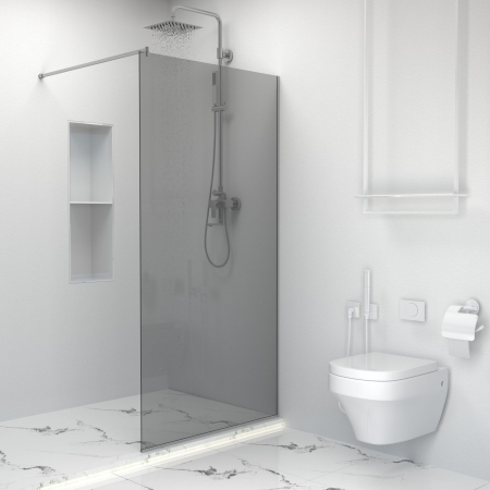 Paravan Dus 50cm, 6mm, Sticla Clara, Accesorii Argintiu [4]