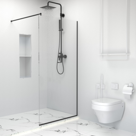 Paravan Dus 50cm, 6mm, Sticla Clara, Accesorii Argintiu [5]