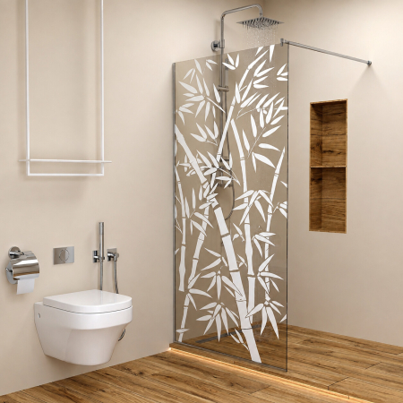 PARAVANE DUȘ - Paravan Dus 50cm, 6mm, Sticla Clara, Accesorii Argintiu, Model Sablat M1